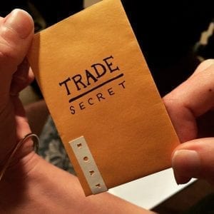 Envelope labeled “Trade Secret”; image by Ben Chun, via Flickr, CC BY-SA 2.0, no changes.