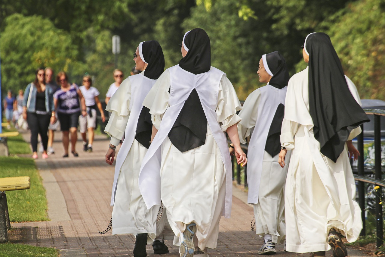 Catholic Nuns walking