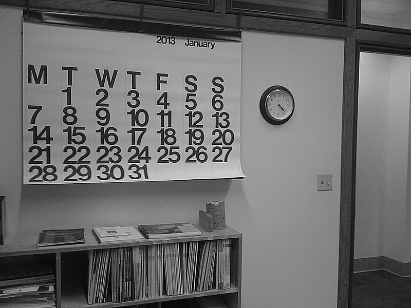 Office with wall calendar; image by Andrew Bonamici, via Flickr.com, CC BY-NC 2.0 Deed, no changes made.