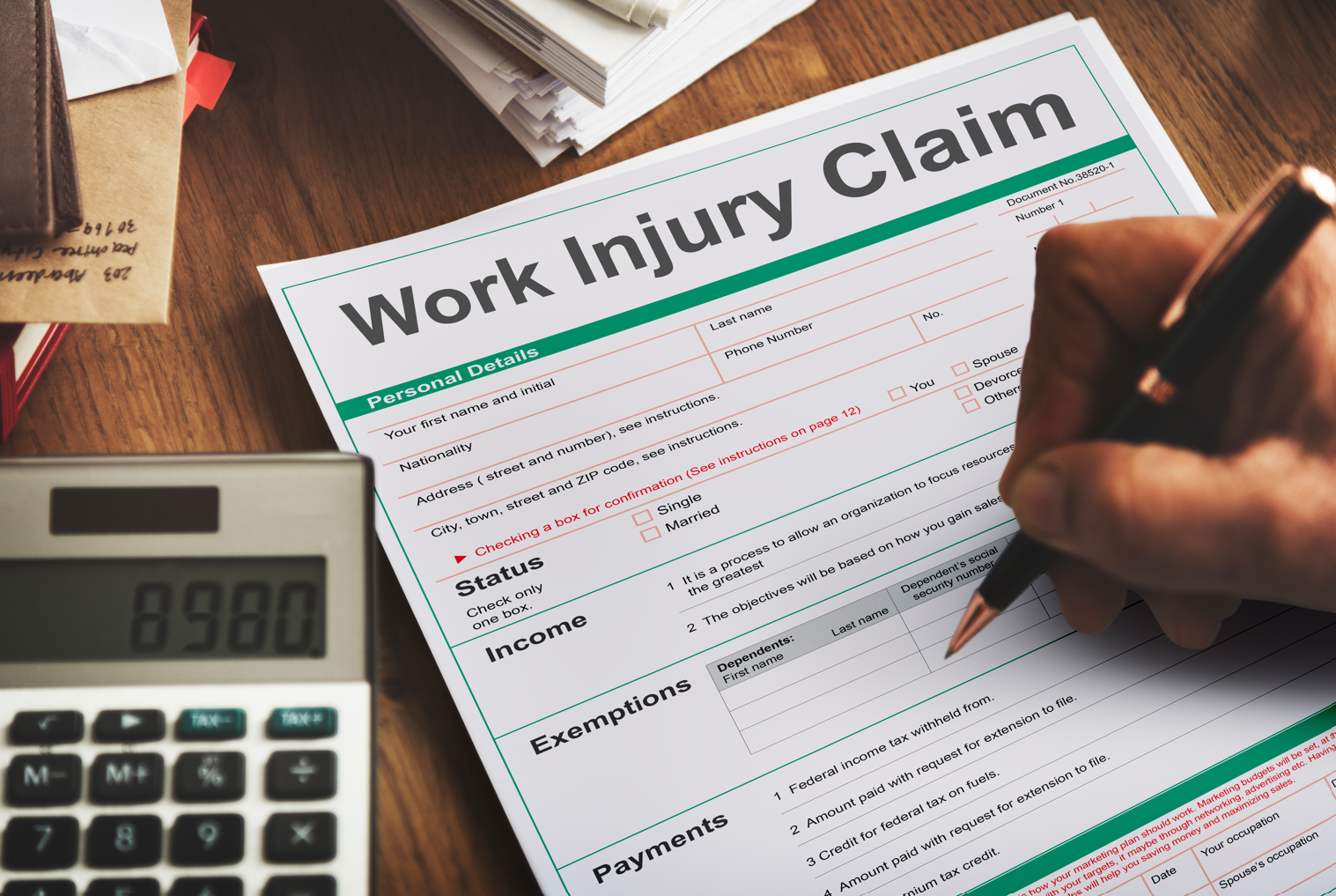 Work Injury Claim Form; image by Rawpixel.com, via Freepik.com.