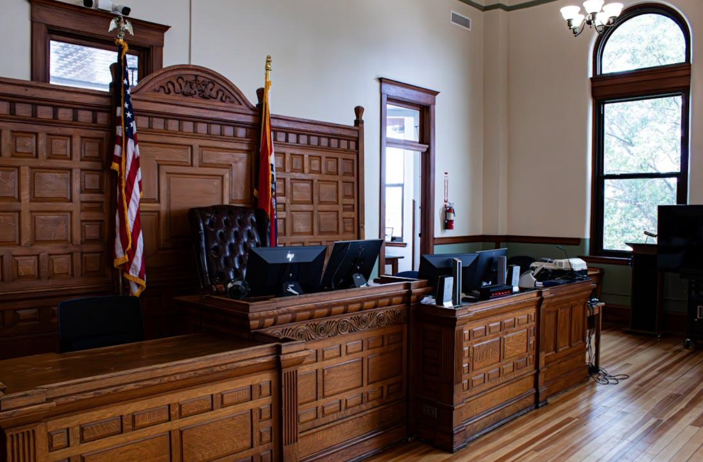 Courtroom; image by Zachary Caraway, via Pexels.com.